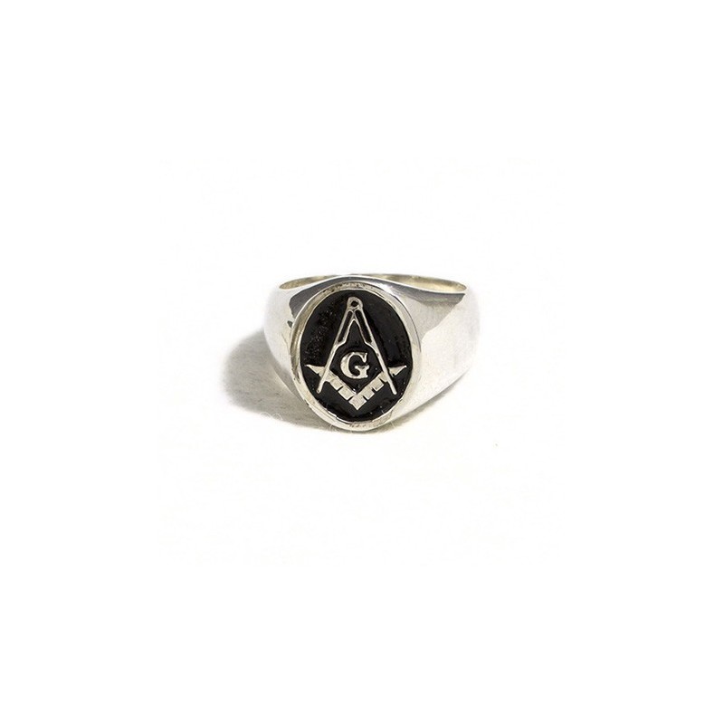 Anello massonico smaltato ovale