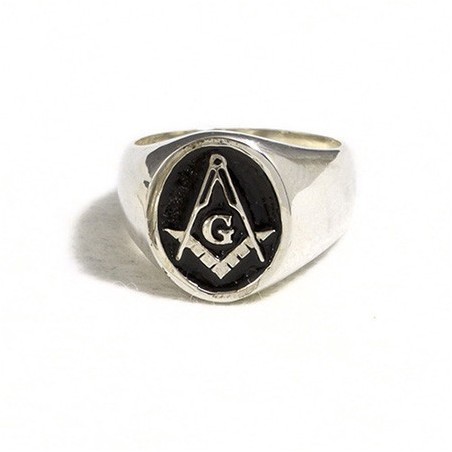 Anello massonico smaltato ovale
