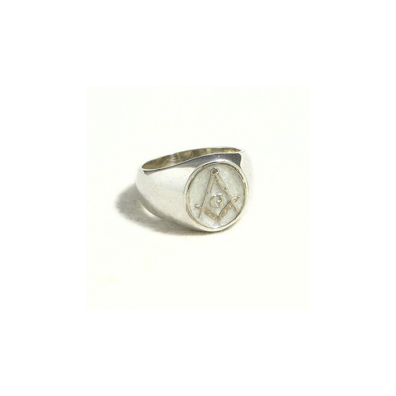 Anello massonico smaltato ovale