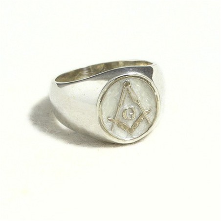 Anello massonico smaltato ovale