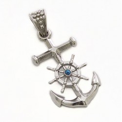 Ancora e timone con turchese