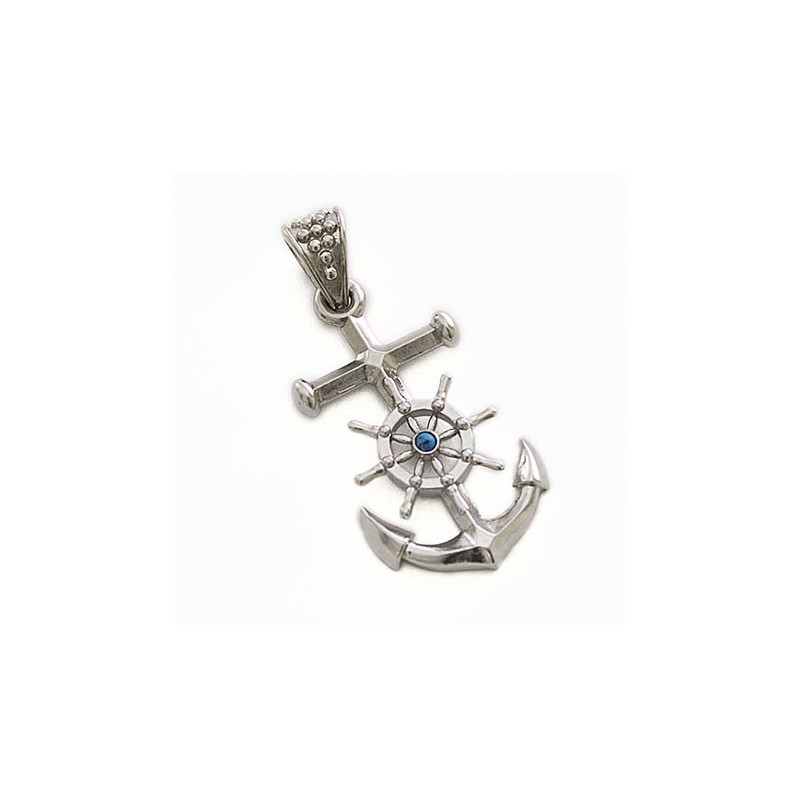 Ancora e timone con turchese