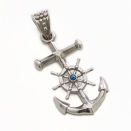 Ancora e timone con turchese