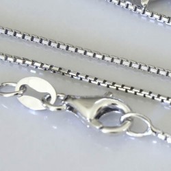 Catena veneziana rodiata con maglia allungata