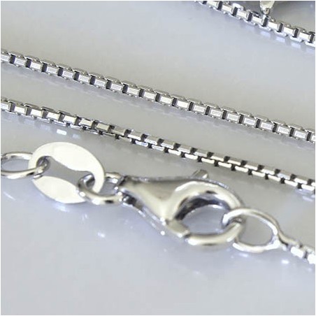 Catena veneziana rodiata allungata cm.45