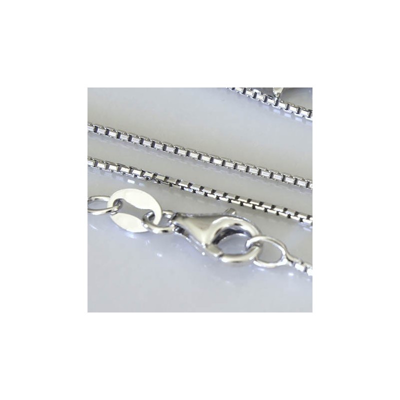 Catena veneziana rodiata con maglia allungata