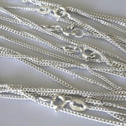 Catena gourmette argentata cm.45