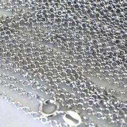 Catena rolò rodiata piccola leggera cm.40