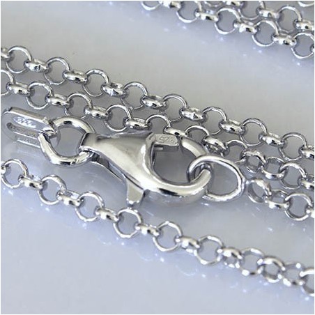 Catena rolò rodiata pesante cm.40