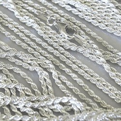 Catena cordina argentata cm.40