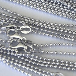 Catena microsfere lucide medie rodiata cm.45