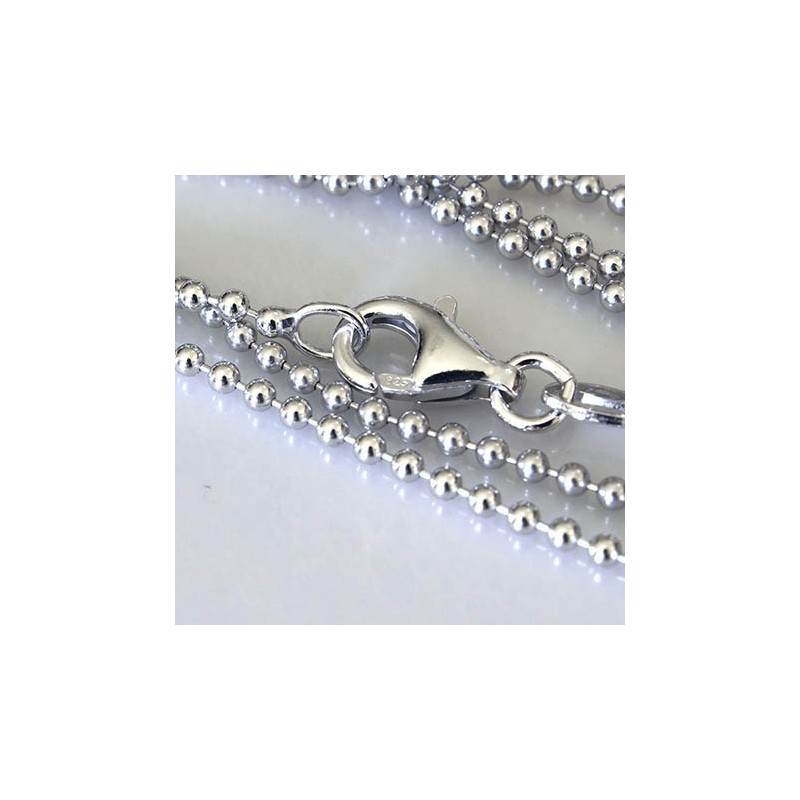 Catena microsfere lucide medie rodiata cm.45