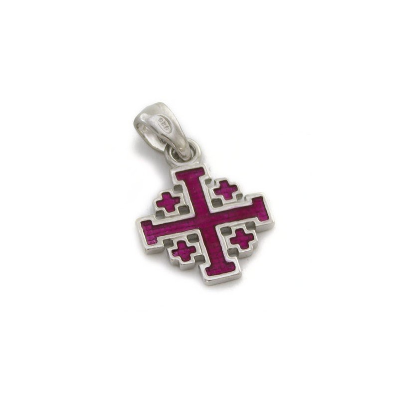 Croce Gerusalemme smaltata piccola