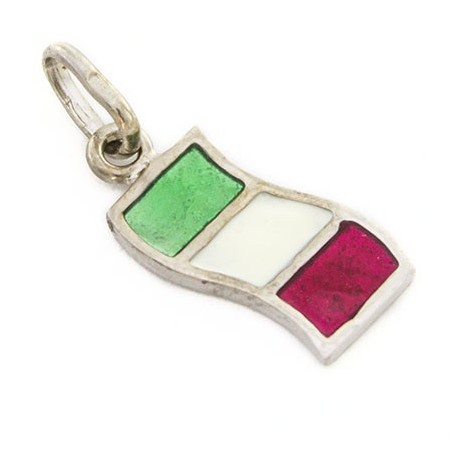 Bandiera italiana ciondolo smaltato