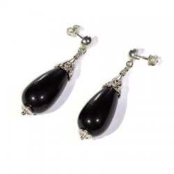 Orecchini goccia onice nero grande