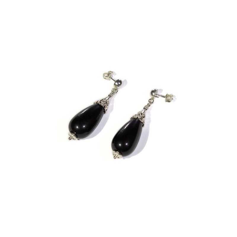 Orecchini goccia onice nero grande