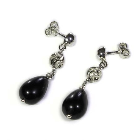 Orecchini goccia onice nero piccolo