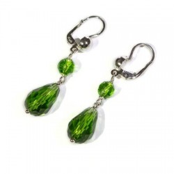 Orecchini gocce grandi verde scuro