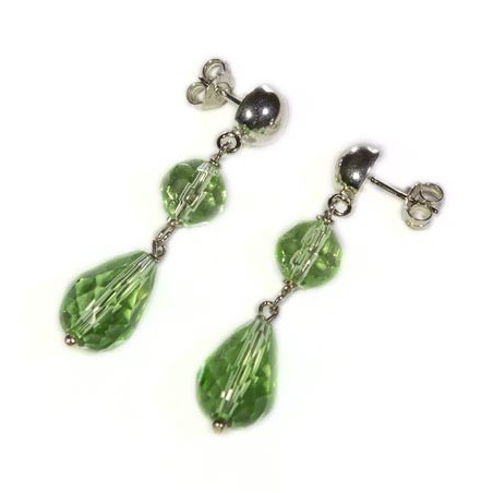 Orecchini pressione goccia grande verde
