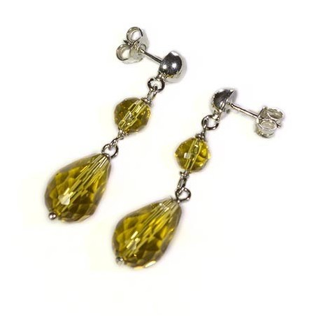 Orecchini pressione goccia grande giallo