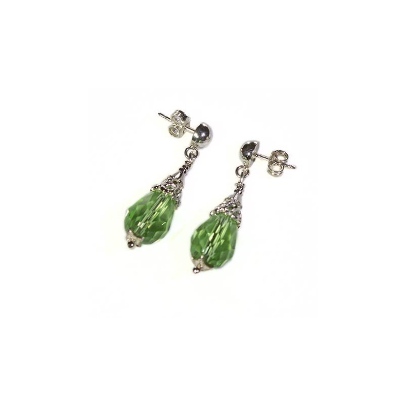 Orecchini coni goccia grande verde chiaro