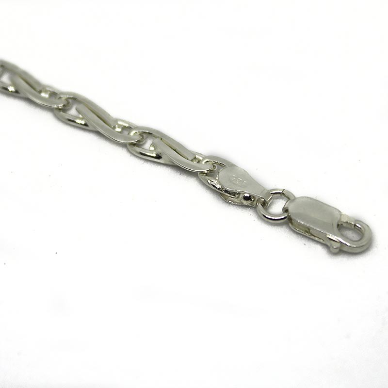 Bracciale maglia pinzetta schiacciata