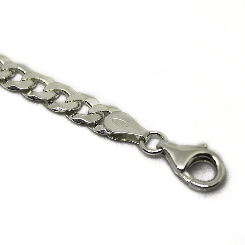 Bracciale uomo gourmette piatta mm.6