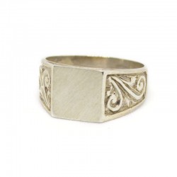 Anello mignolo inciso quadrato