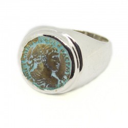 Anello uomo moneta romana piccola