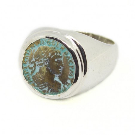 Anello uomo moneta romana piccola