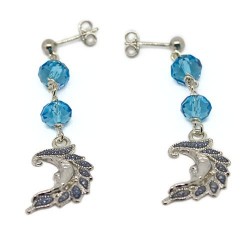 Orecchini luna topazio azzurro