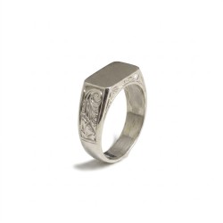 Anello uomo inciso rettangolare