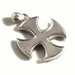 Croce templare con corallo rosso e smalto, retro