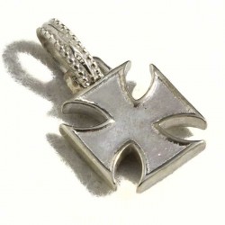 Croce templare corallo centrale e smalto bianco