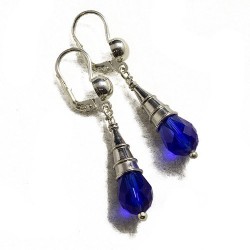 orecchini a goccia con cristalli blu