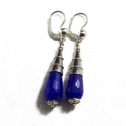 Orecchini a goccia con quarzo blu