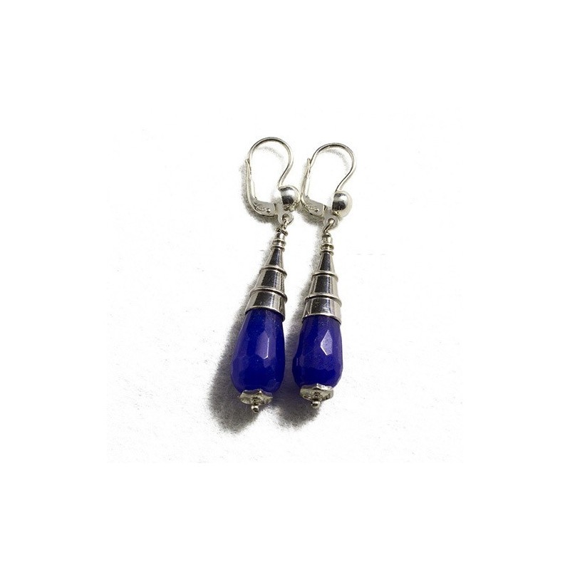 Orecchini a goccia con quarzo blu
