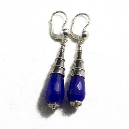 Orecchini a goccia con quarzo blu
