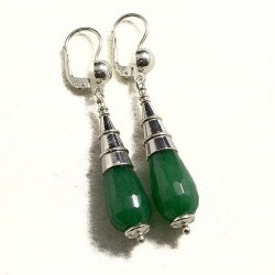Orecchini a goccia con quarzo verde