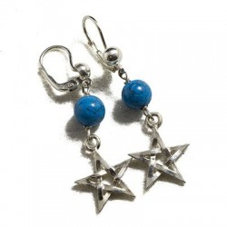 Orecchini con turchese e pendente stella