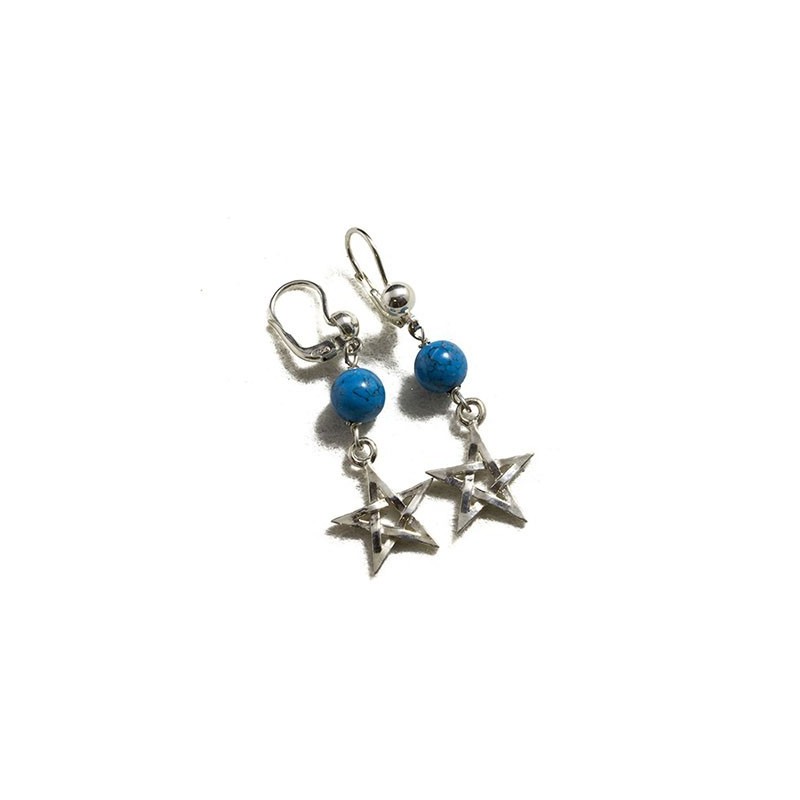 Orecchini con turchese e pendente stella