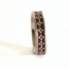 Fedina con microsfere a fiore, smalto rosso