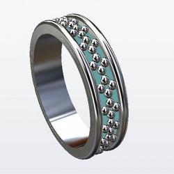 Fedina con microsfere a fiore, smalto celeste