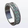 Fedina con microsfere a fiore, smalto celeste