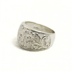 Anello donna inciso con fiori