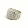 Anello donna inciso con fiori