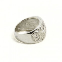 Anello donna inciso con fiori