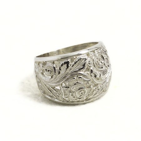 Anello donna inciso con rose