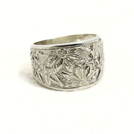 Anello donna inciso con stelle alpine