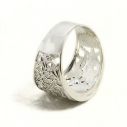 Anello donna inciso con stelle alpine